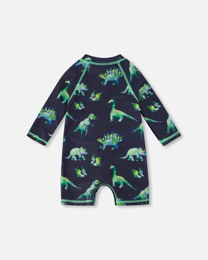 Deux Par Deux One Piece Rashguard Long Sleeve Print - Dinosaur