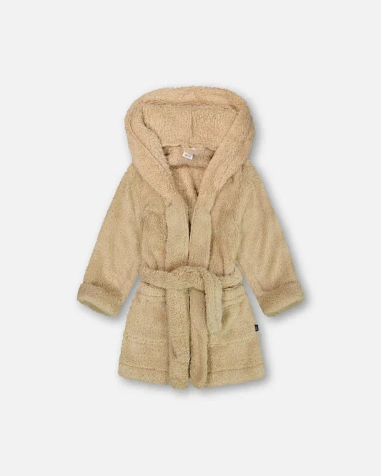 Deux Par Deux Plush Bathrobe - Tan Fox