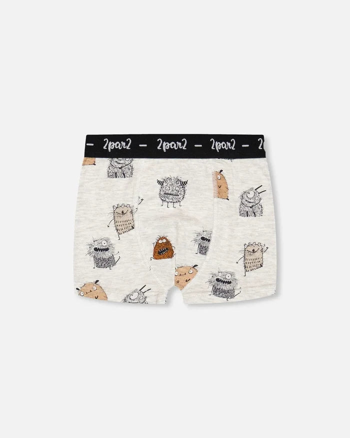 Deux Par Deux Printed Boxer - Monsters