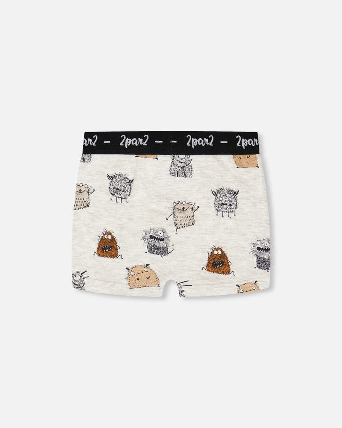 Deux Par Deux Printed Boxer - Monsters