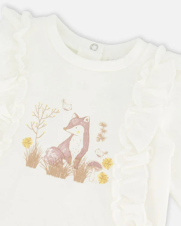 Deux Par Deux Top & Leggings Set - tan flower