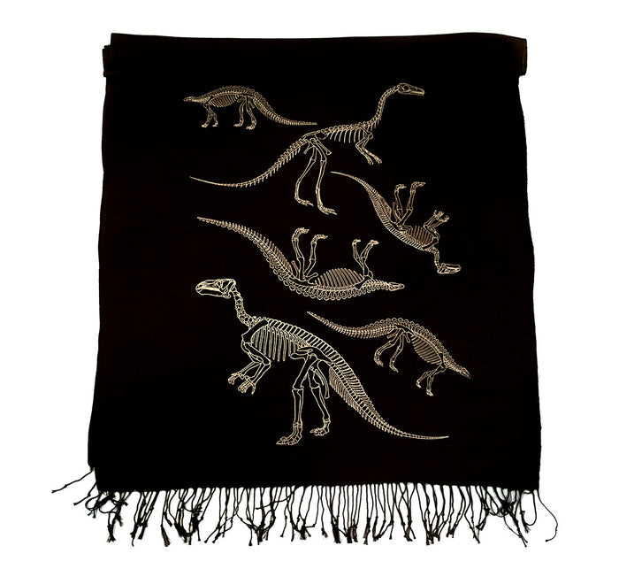 Black Dinosaur Bones scarf