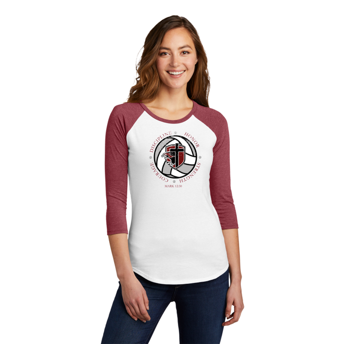 Discipline, Honor, Strength, Courage. Womens 3/4 Sleeve Raglan Tee