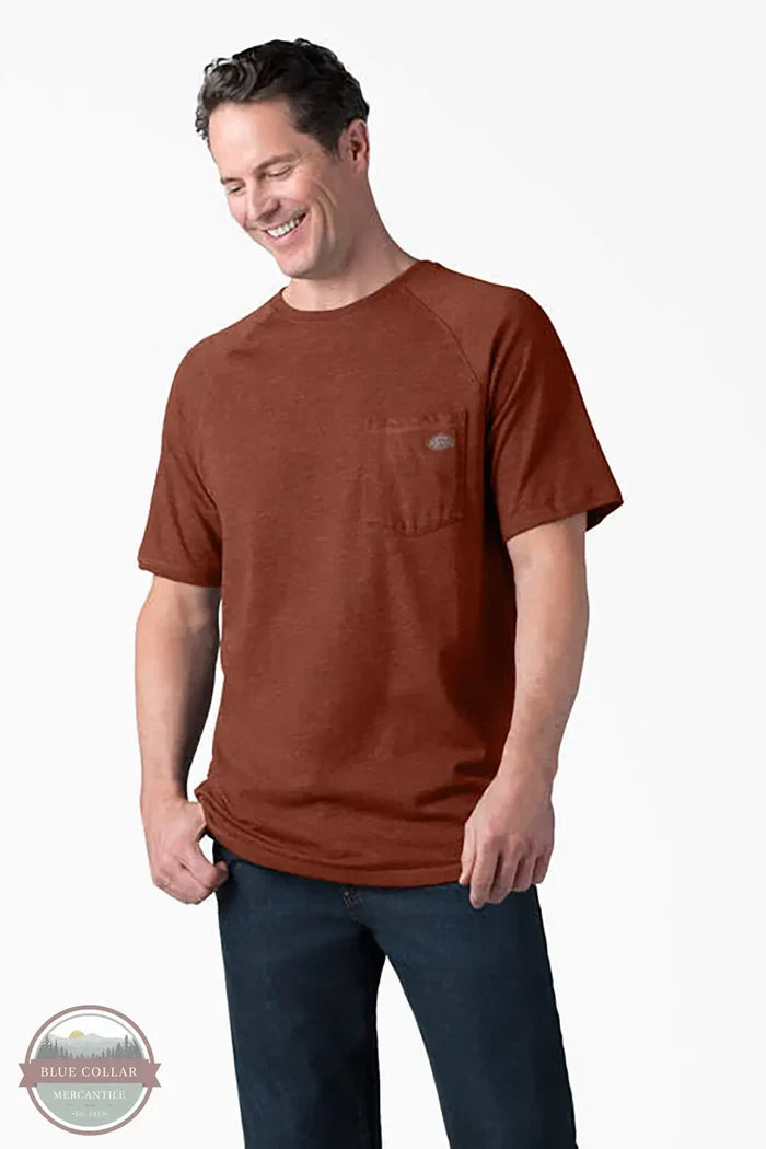 Dickies DSS600 S/S Performance T-Shirt in red rock heather, front