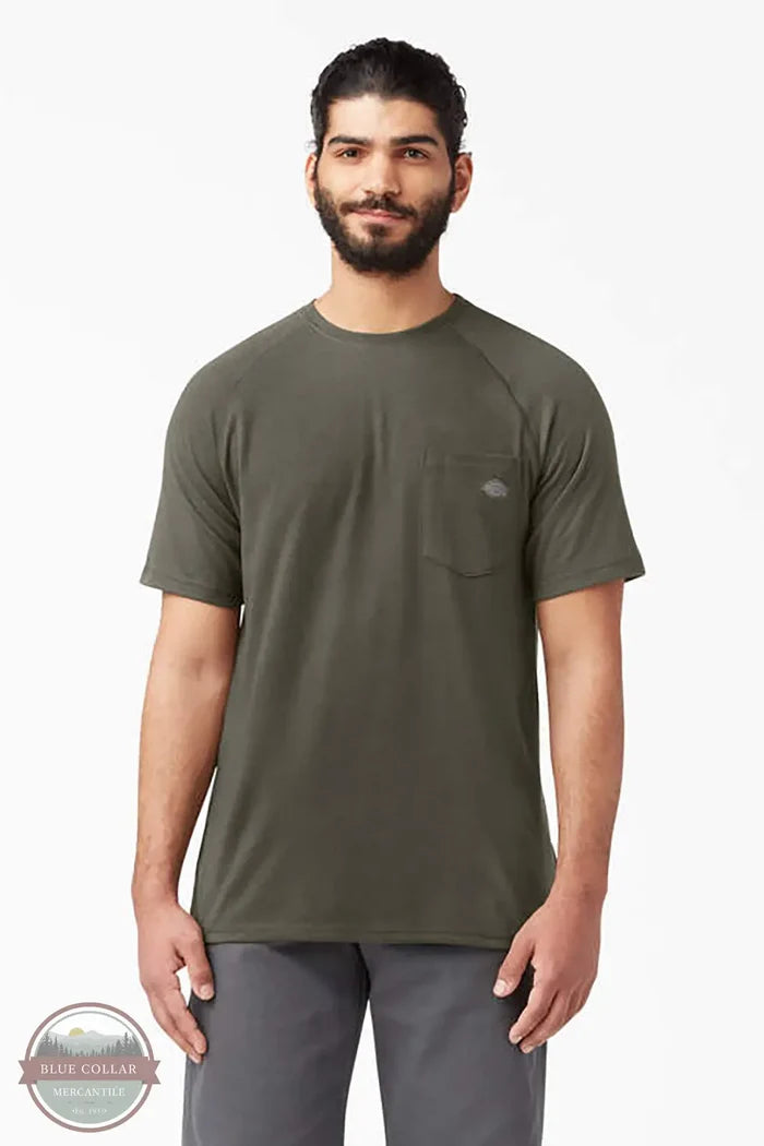 Dickies DSS600 S/S Performance T-Shirt in moss green