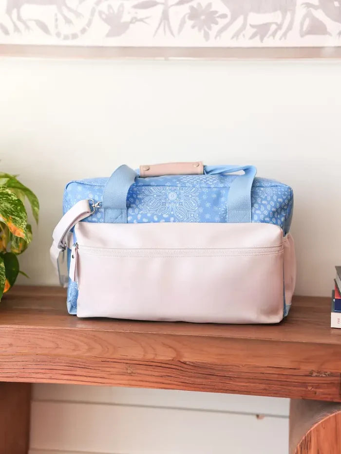 Duffle Bag - Remi Paisley WITHOUT Customization (Blue/Cream)