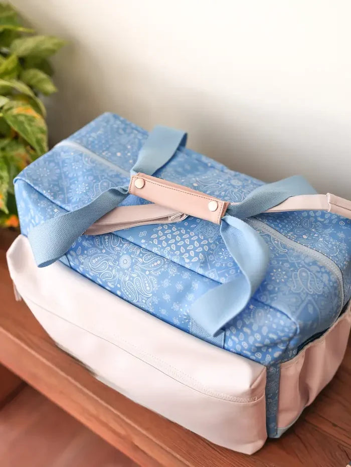 Duffle Bag - Remi Paisley WITHOUT Customization (Blue/Cream)