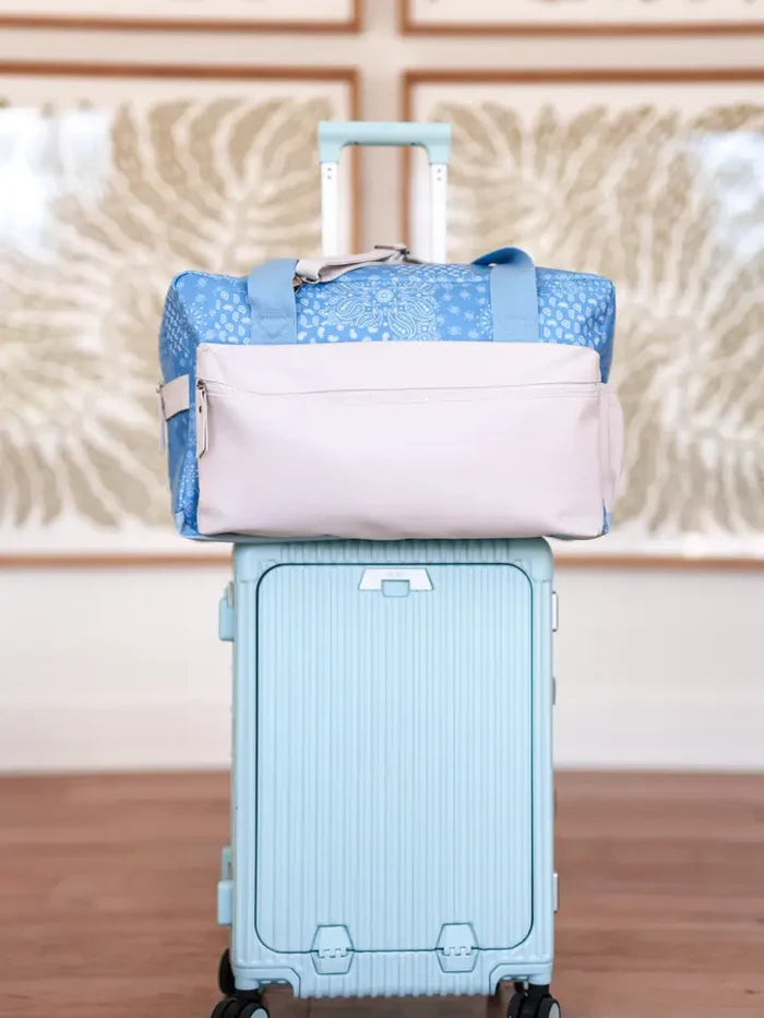 Duffle Bag - Remi Paisley WITHOUT Customization (Blue/Cream)