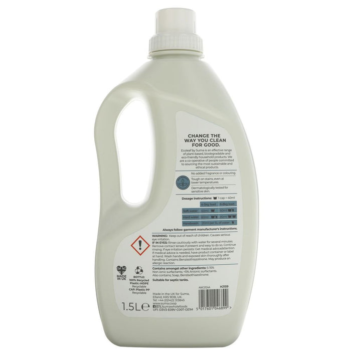 Ecoleaf laundry liquid in recycled plastic bottle.