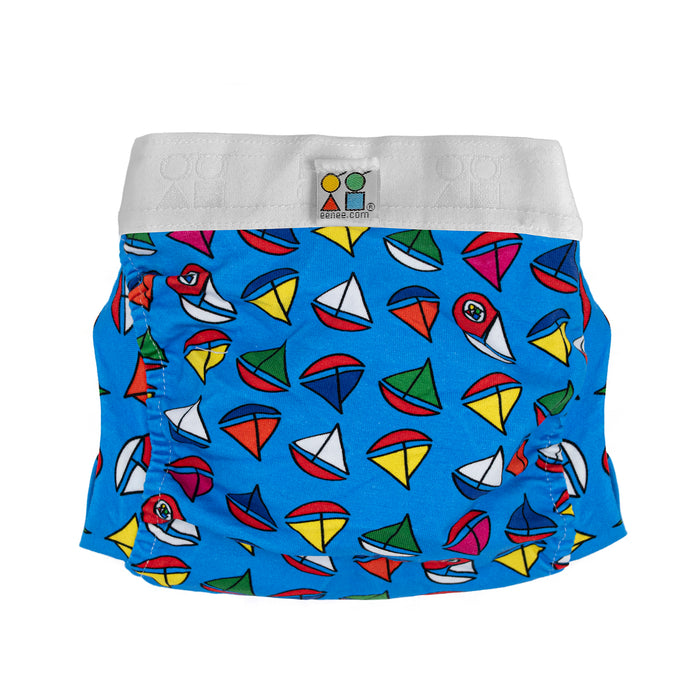 Eenee Designs Hybrid Nappy Pants Blue with sailboats