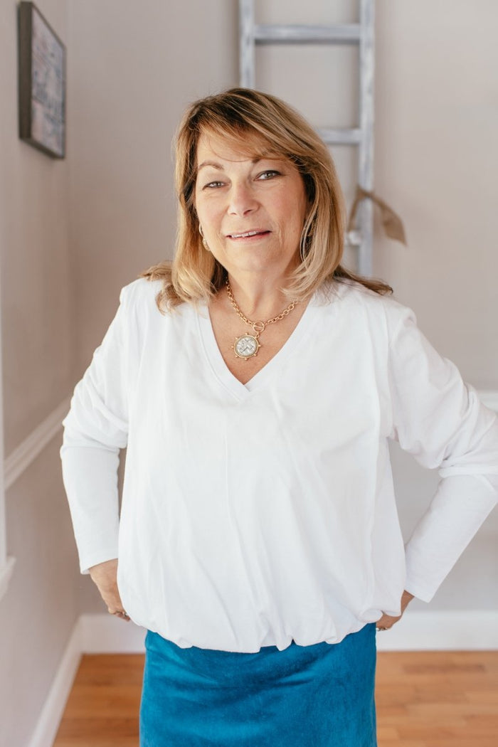 Effortless Essential Long Sleeve Top In Ivory - Macoma Boutique120 Long Sleeve