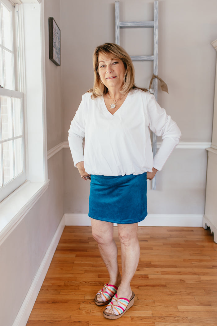 Effortless Essential Long Sleeve Top In Ivory