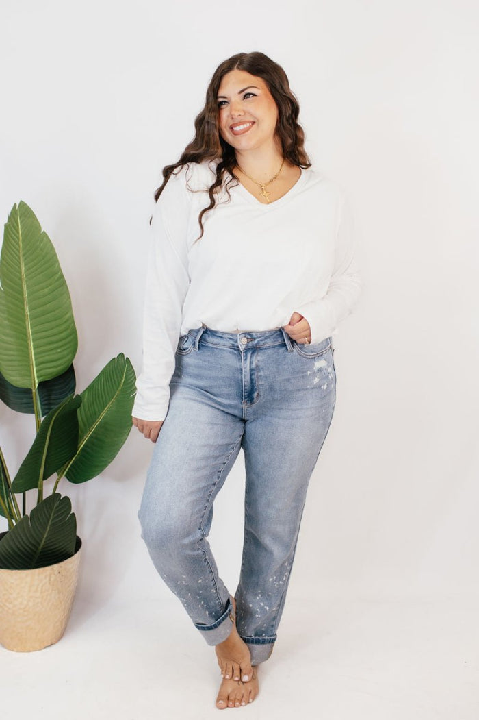 Effortless Essential Long Sleeve Top In Ivory - Macoma Boutique120 Long Sleeve