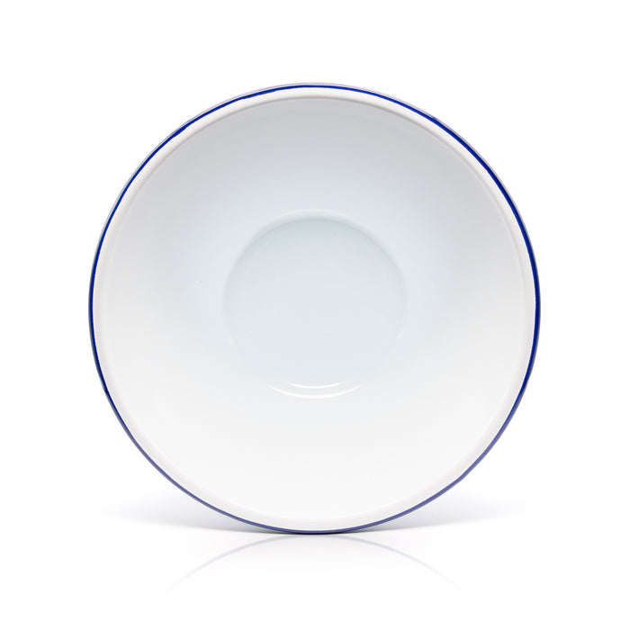 Luxurious enamel mixing bowl for indoor and outdoor use.