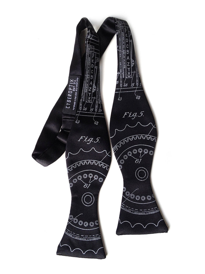 Enigma Machine black bow tie.