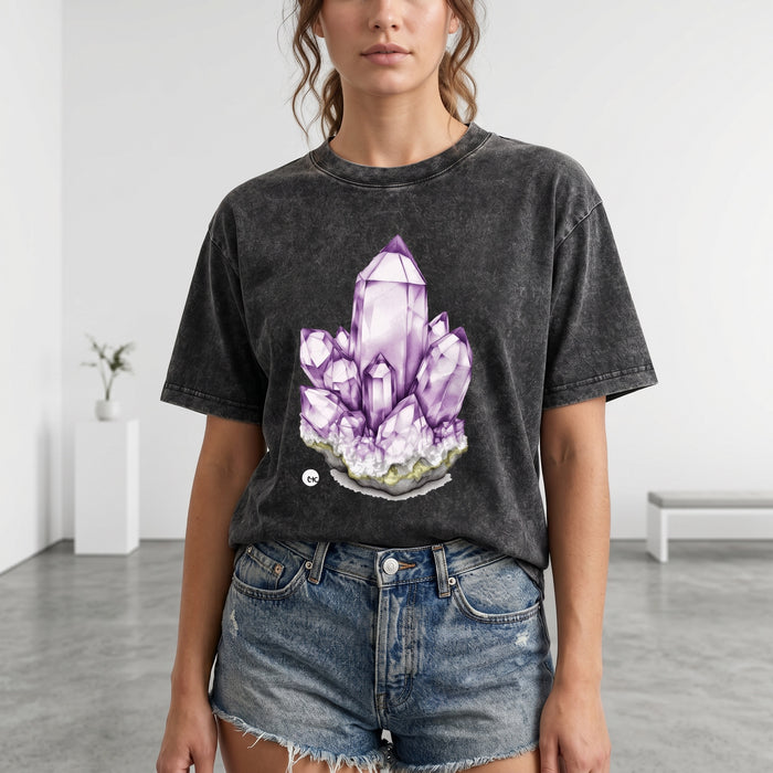 ETC Amethyst Crystal Acid Wash Tee