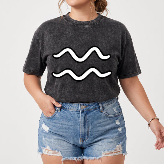 ETC Aquarius Zodiac Sign Vintage Wash Tee
