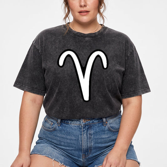 ETC Aries Zodiac Sign Vintage Wash Tee