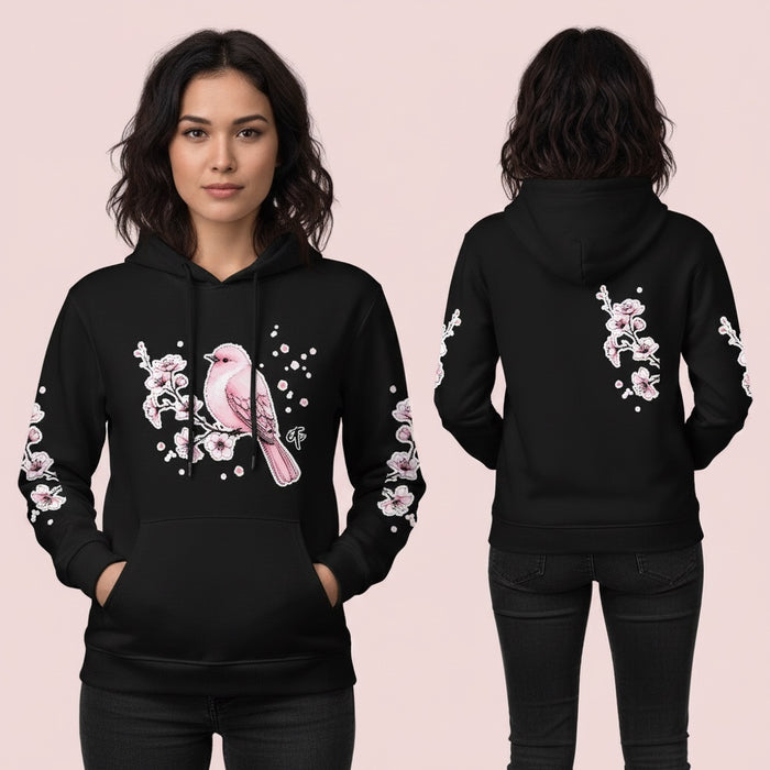 ETC Black - Pink Blossom Cotton Hoodie