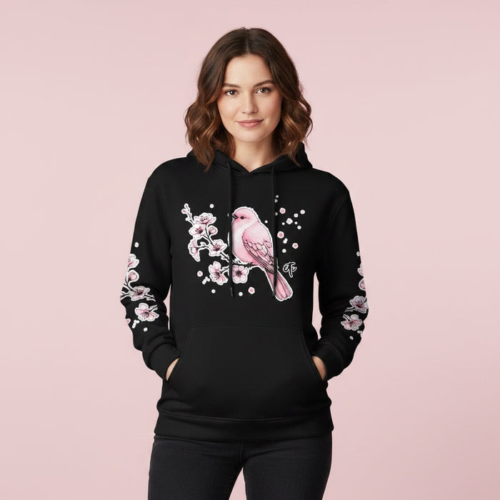ETC Black - Pink Blossom Cotton Hoodie