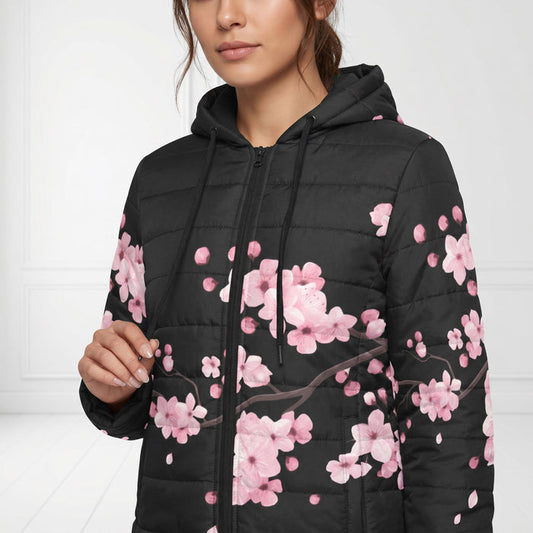 ETC Black Cherry Blossom Puffer Jacket