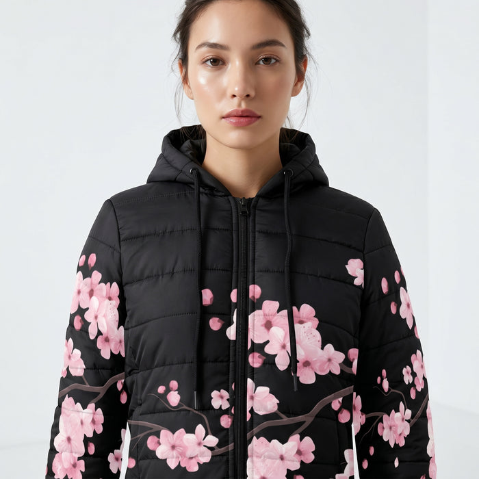 ETC Black Cherry Blossom Puffer Jacket