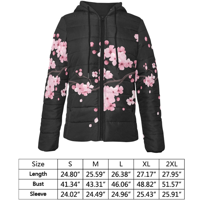 ETC Black Cherry Blossom Puffer Jacket