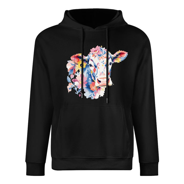 ETC Black Floral Cow Cotton Hoodie