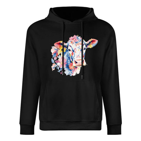 ETC Black Floral Cow Cotton Hoodie