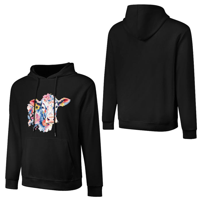 ETC Black Floral Cow Cotton Hoodie