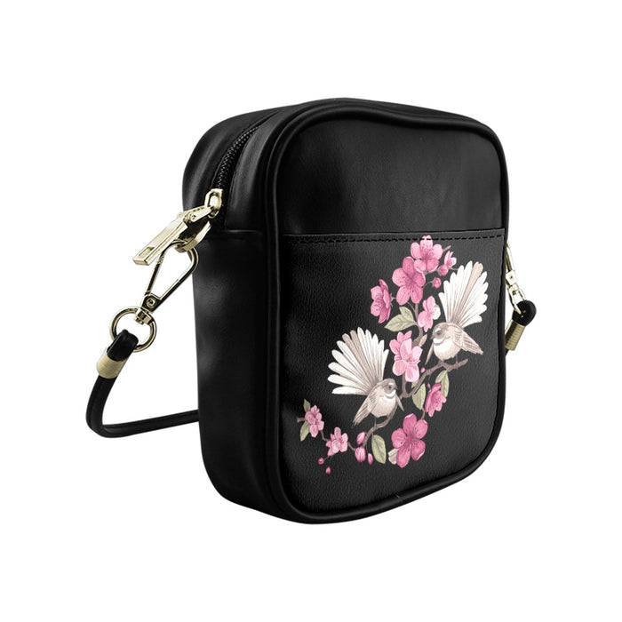 ETC Black Floral Fantail Sling Bag