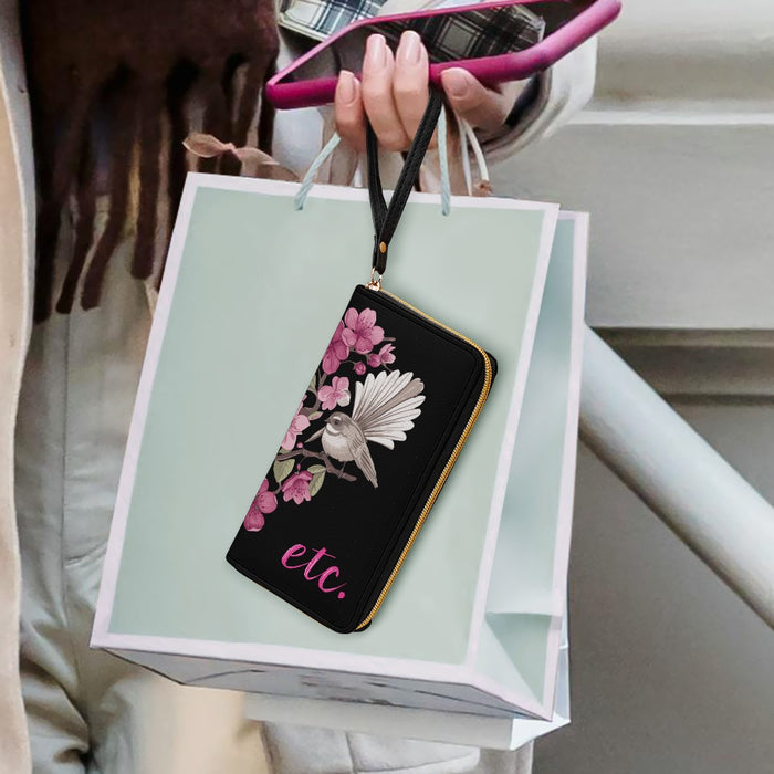 ETC Black Floral Fantail Wallet