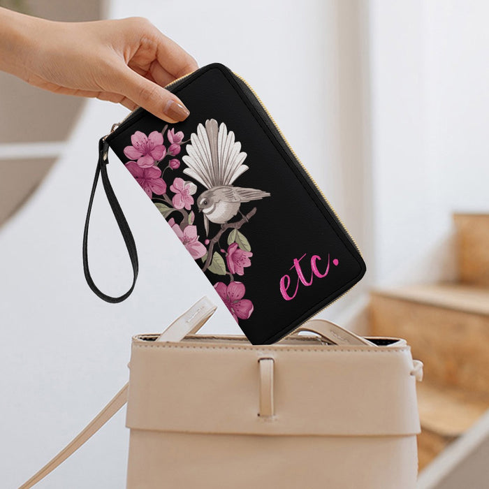 ETC Black Floral Fantail Wallet