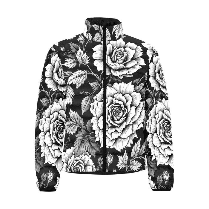 ETC Black & White Floral Lightweight Puffer Jacket