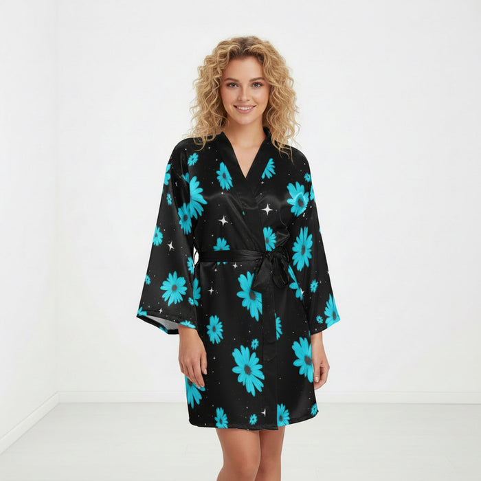 ETC Blue Daisies Kimono Robe