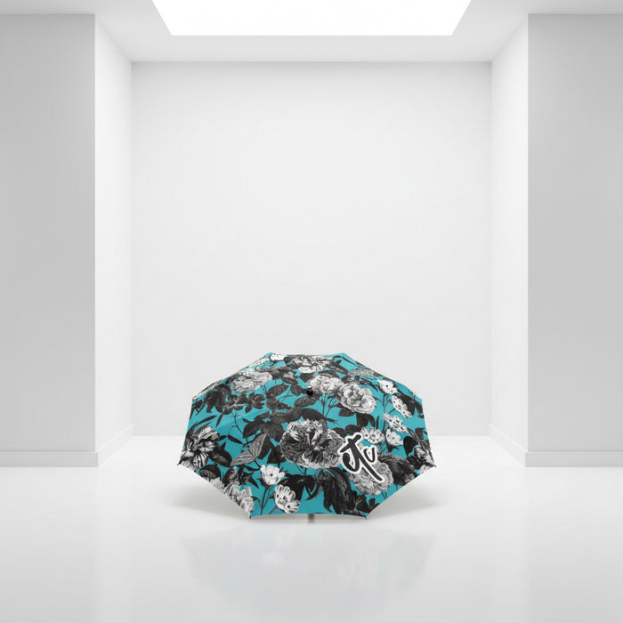ETC Blue Floral Butterflies Anti-UV Umbrella