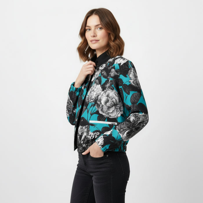ETC Blue Floral Butterflies Plush Jacket