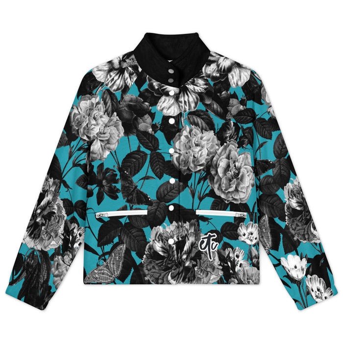 ETC Blue Floral Butterflies Plush Jacket