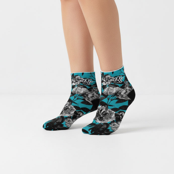 ETC  Blue Floral Butterflies Socks - 5 Pack