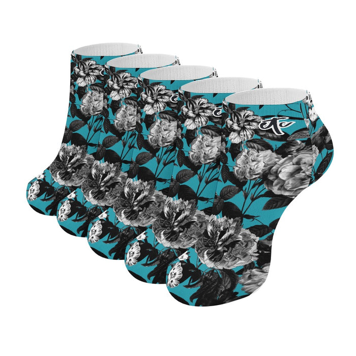 ETC  Blue Floral Butterflies Socks - 5 Pack