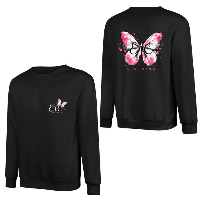 ETC Butterfly Cotton Crew - Black