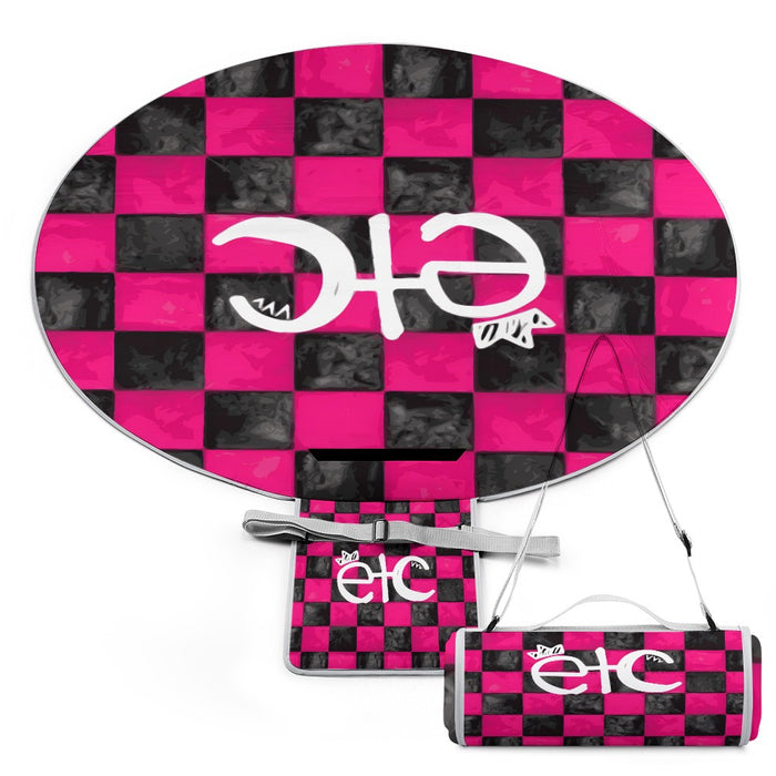 ETC Checkered Round Picnic Mat