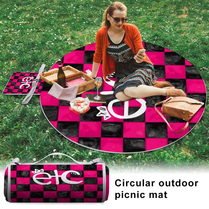 ETC Checkered Round Picnic Mat