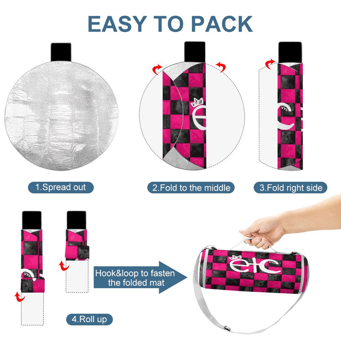 ETC Checkered Round Picnic Mat