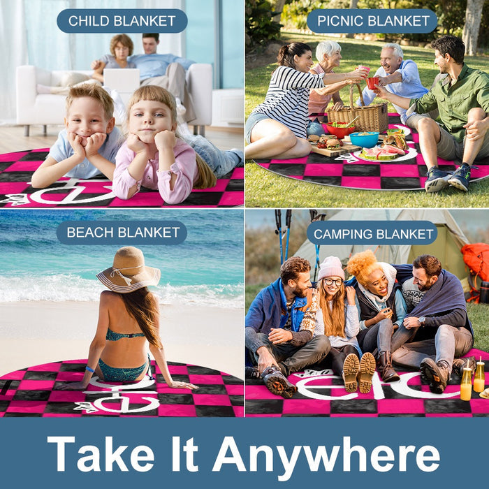 ETC Checkered Round Picnic Mat