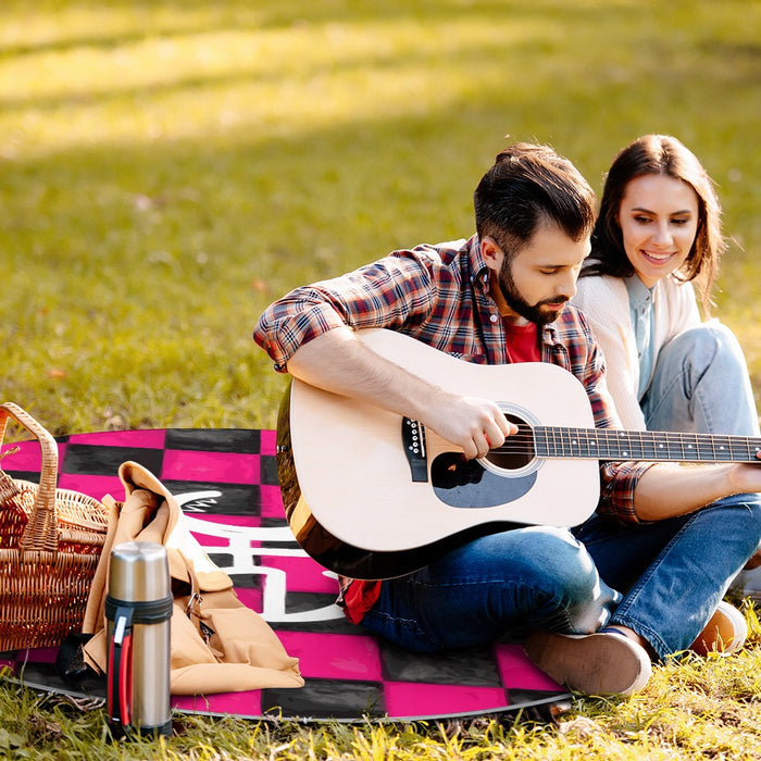 ETC Checkered Round Picnic Mat