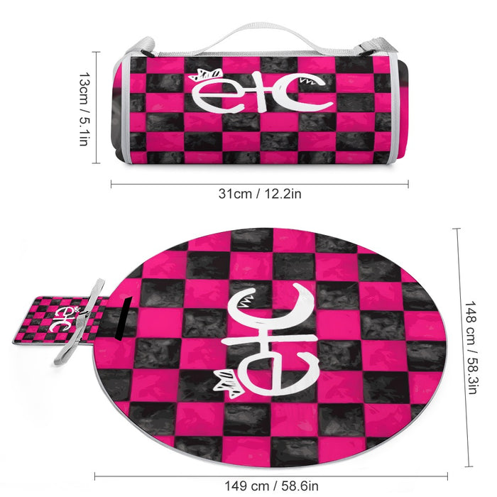 ETC Checkered Round Picnic Mat