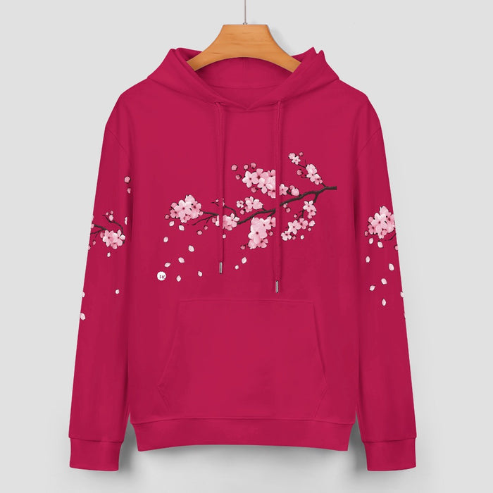 ETC Cherry Blossom Deep Pink Cotton Hoodie