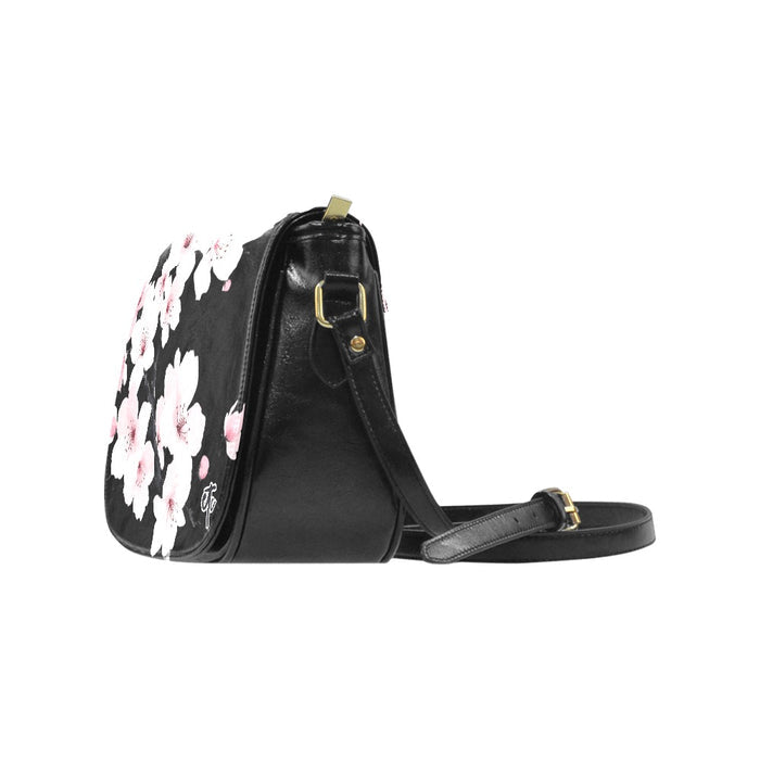 ETC Cherry Blossom PU Leather Saddle Bag