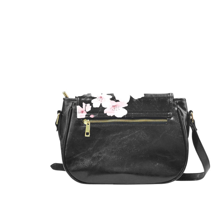 ETC Cherry Blossom PU Leather Saddle Bag